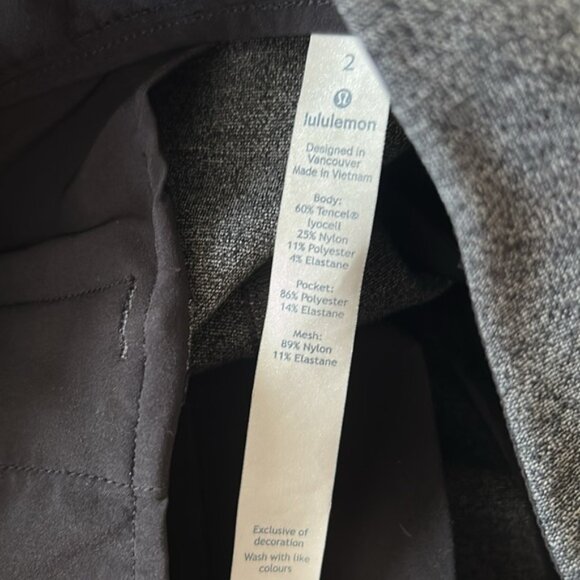 Lululemon City Trek Trouser II Heathered Black size 2 - Picture 8 of 8